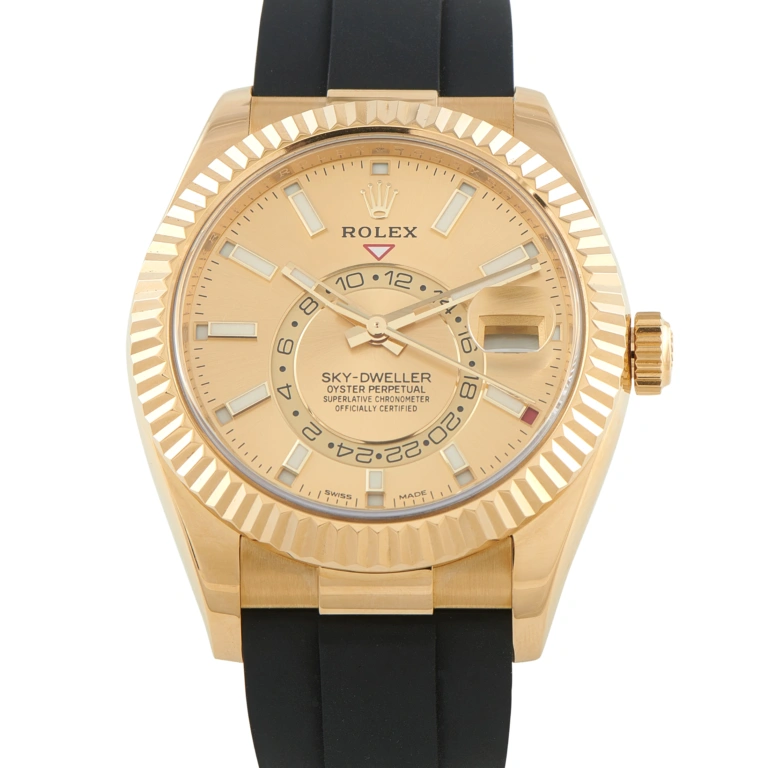 Rolex Sky-Dweller Champagne Dial Yellow Gold Watch 326238
