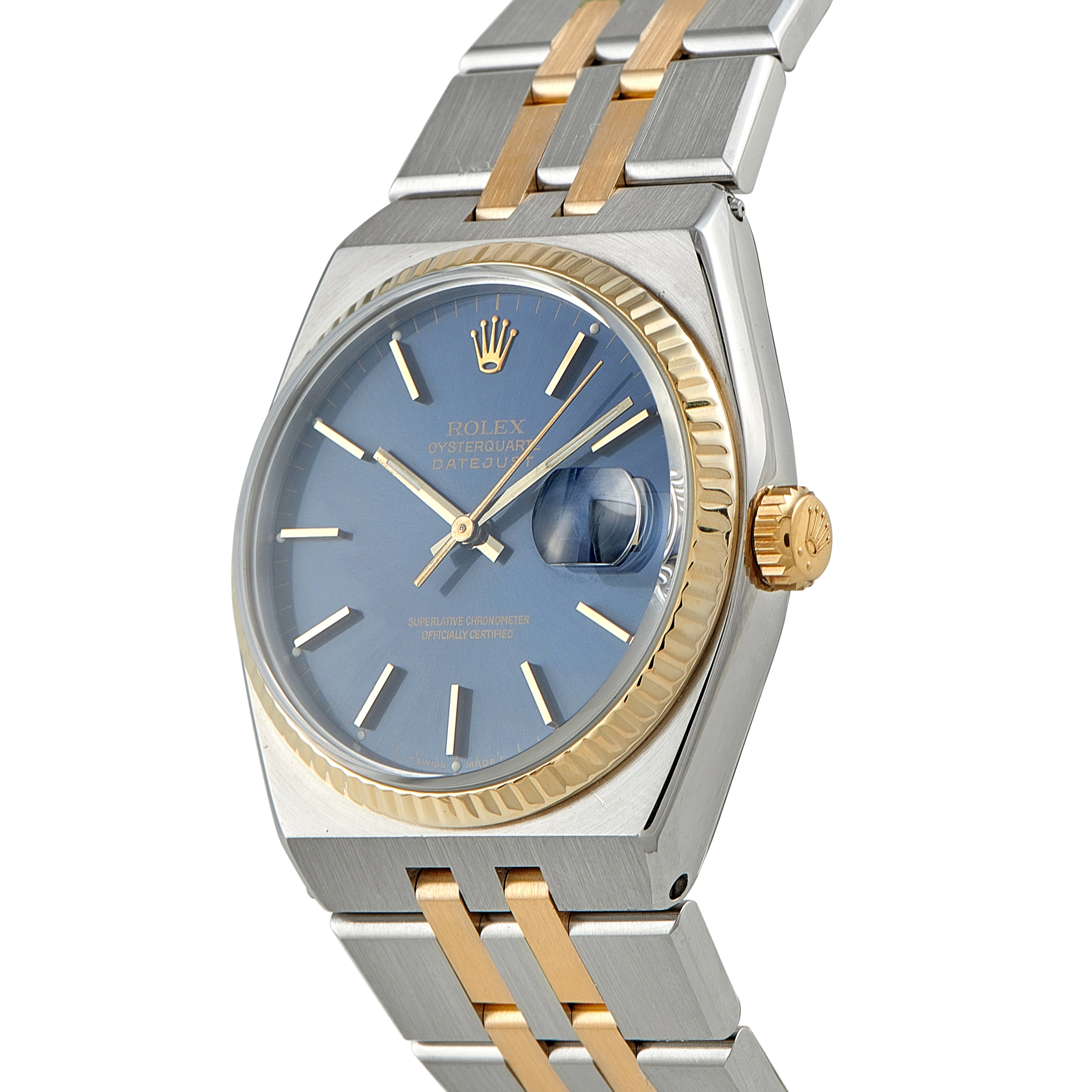 Rolex Datejust Oysterquartz Blue Dial Two-Tone Watch M17013 - Image 2