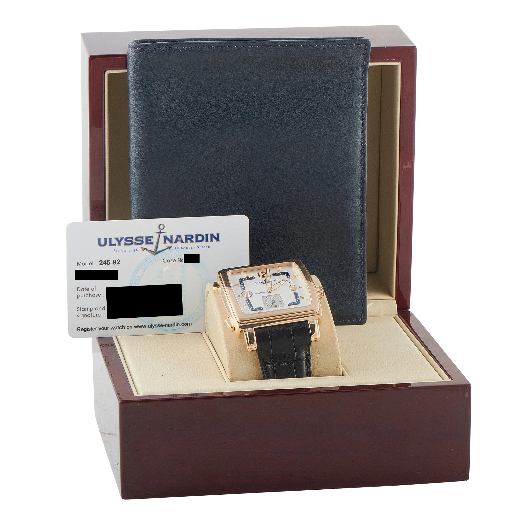 Ulysse Nardin Quadrato Dual Time Silver Dial Rose Gold Watch 246-92/600 - Image 5