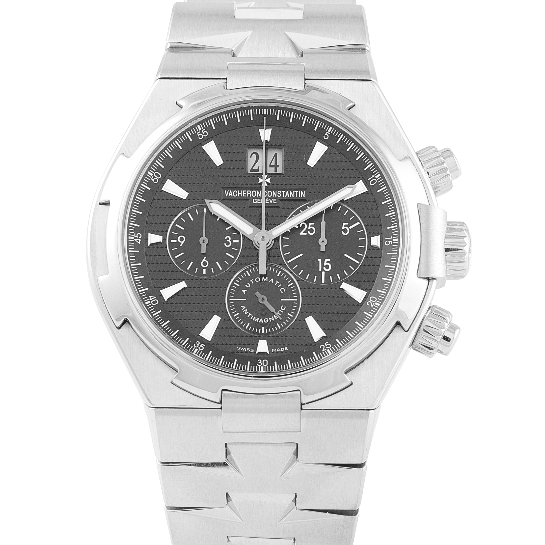 Vacheron Constantin Overseas Chronograph Black Dial Steel Watch 49150